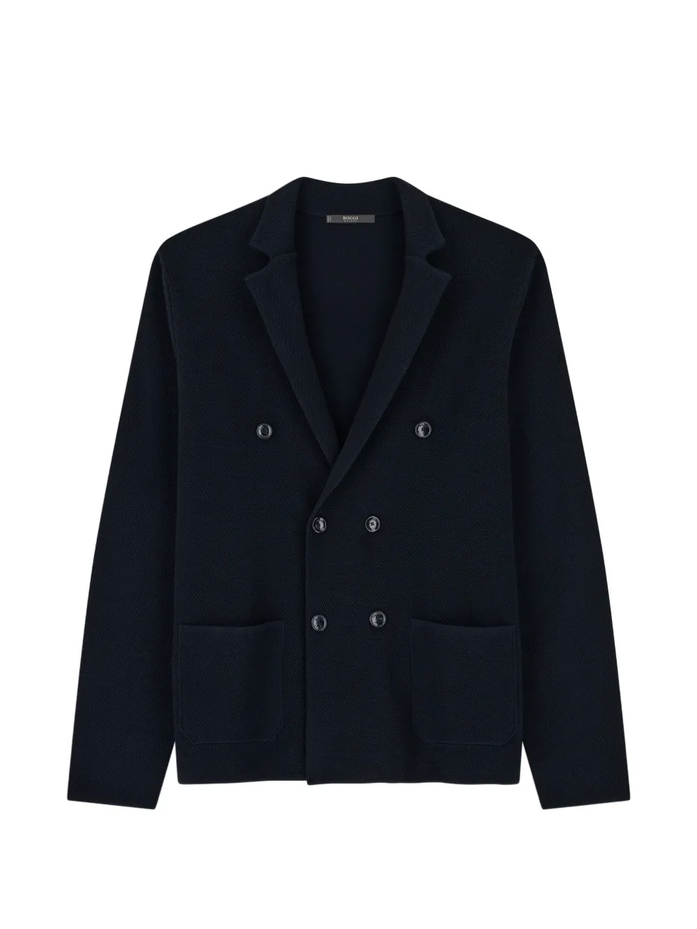 Boggi Milano double-breasted blazer in extrafine merino wool - Blu
