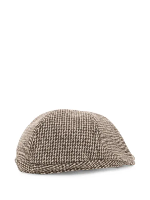 Boggi Milano coppola cap houndstooth wool blend