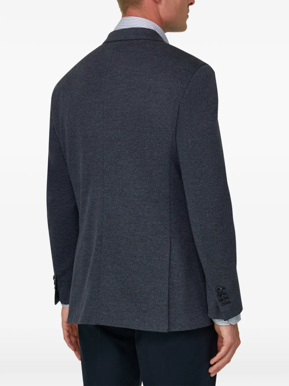 Boggi Milano Brooklyn blazer met dubbele rij knopen en micro-patroon van katoen en wol Blauw