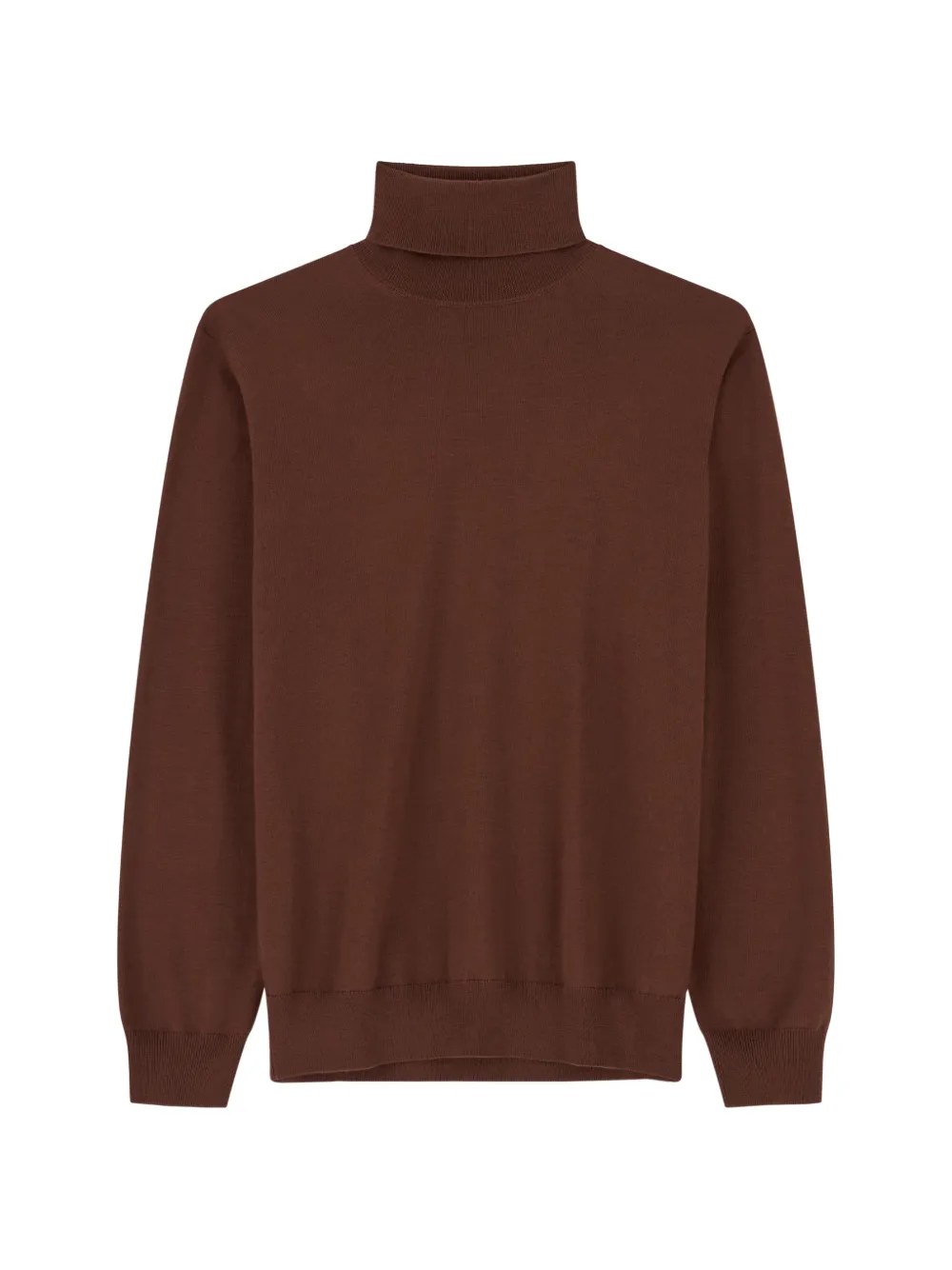 Boggi Milano turtleneck jumper in extrafine merino wool - Marrone