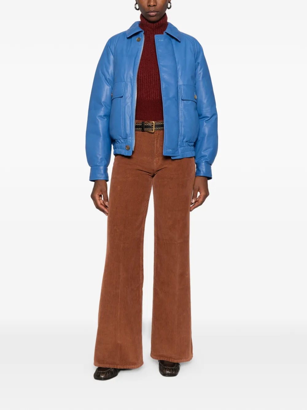 Haikure Clara corduroy-velvet jeans Bruin