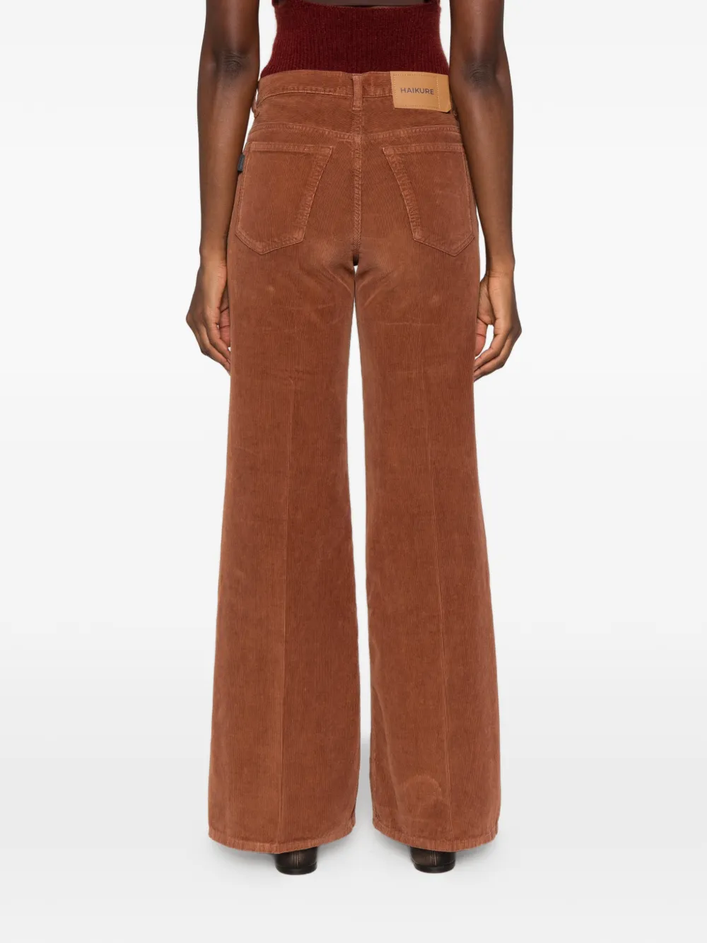 Haikure Clara corduroy-velvet jeans Bruin