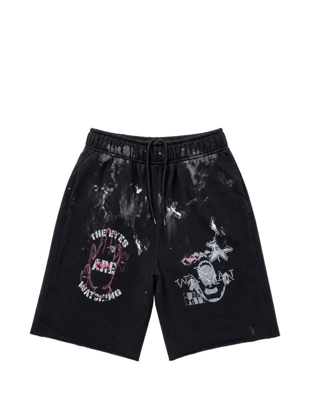 WARMAN graphic-print paint-splatter shorts