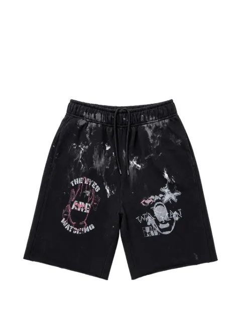 WARMAN graphic-print paint-splatter shorts