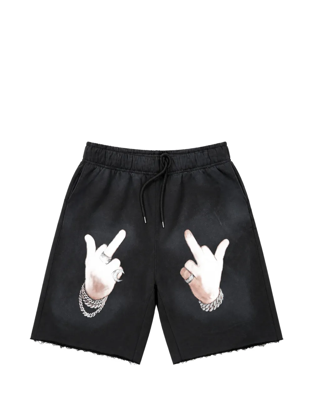 WARMAN graphic-print raw-cut shorts