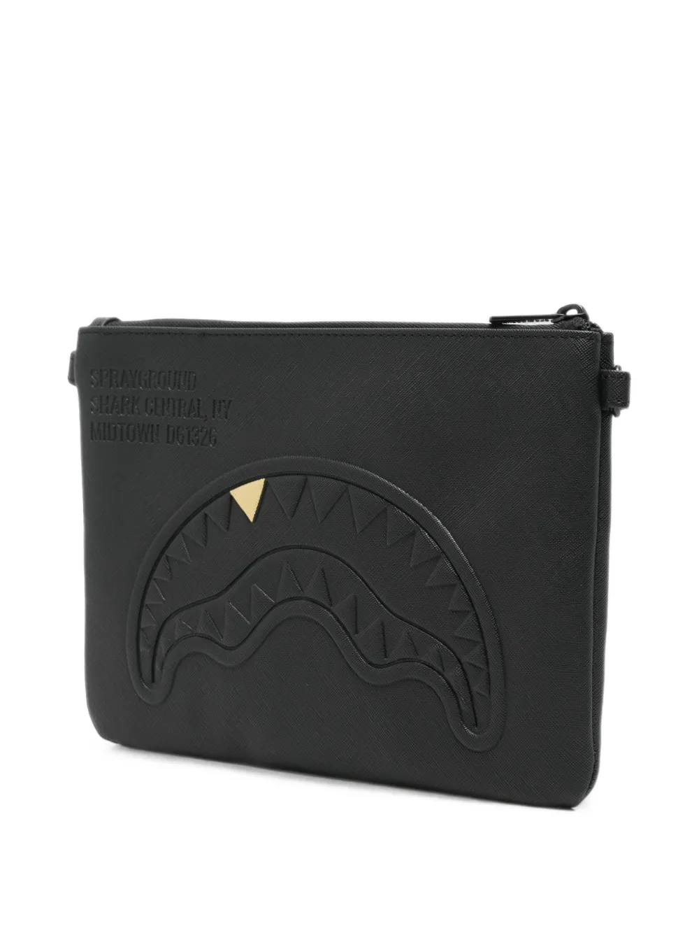 Sprayground Shark Mouth clutch met reliëf Zwart
