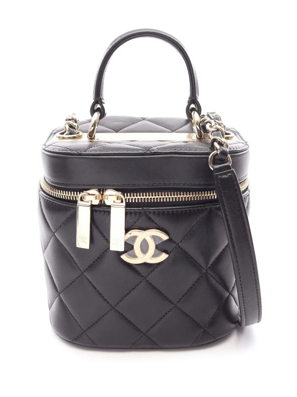 CHANEL Pre-Owned 2019 Quilted Lambskin Trendy CC Case vanity bag - Nero