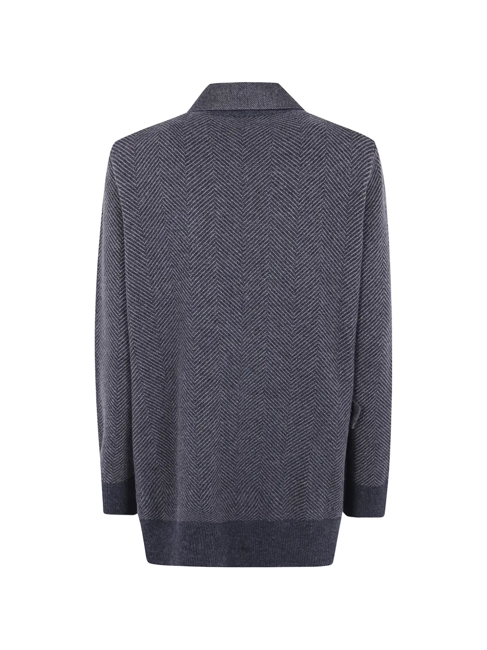 sacai Gebreide blazer met dubbele rij knopen en visgraat-patroon Grijs