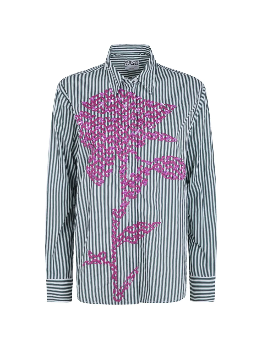 Essentiel Antwerp Kdot sequin-embellished striped shirt