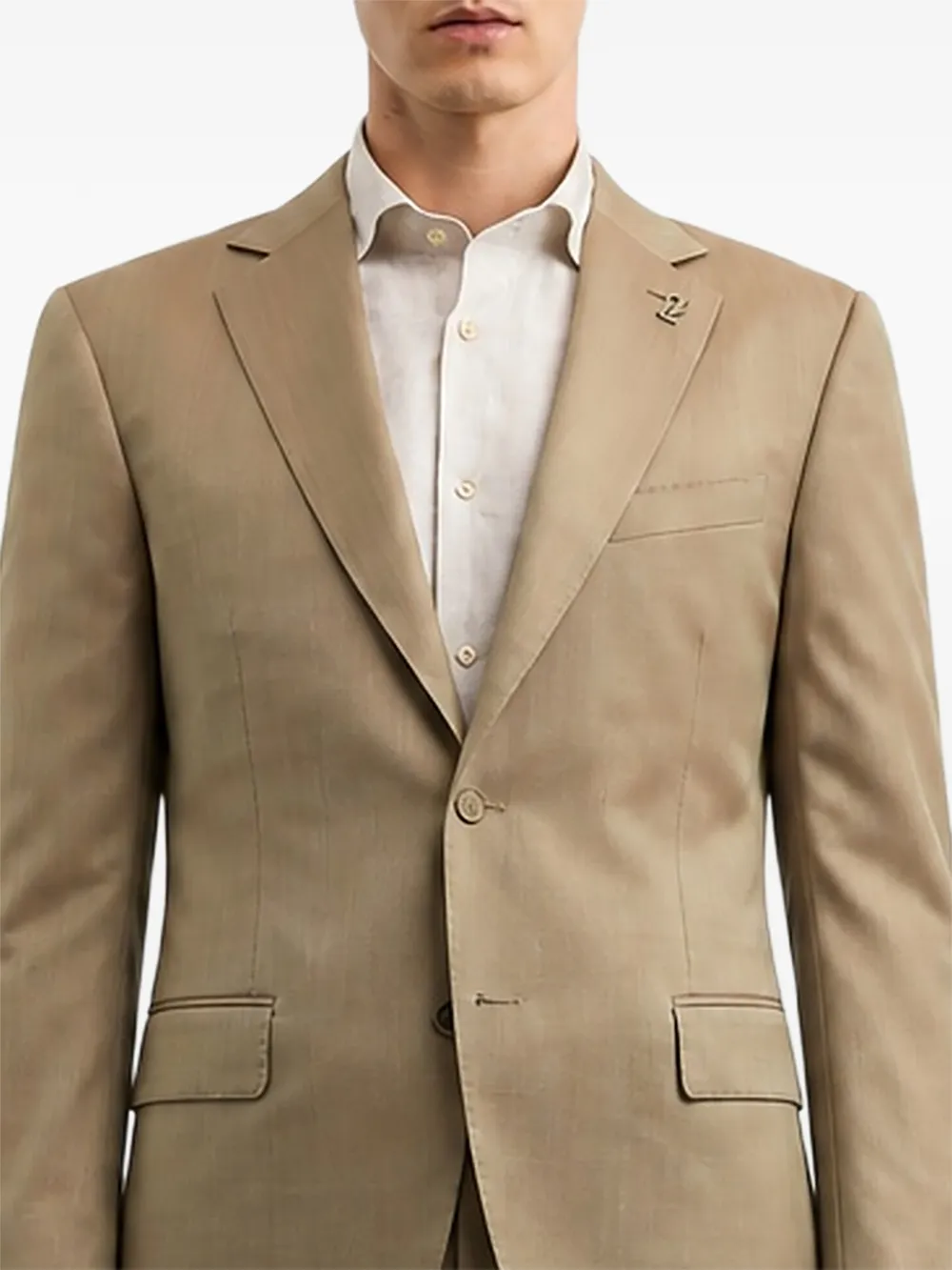 Pal Zileri Blazer met enkele rij knopen en gekerfde revers Beige