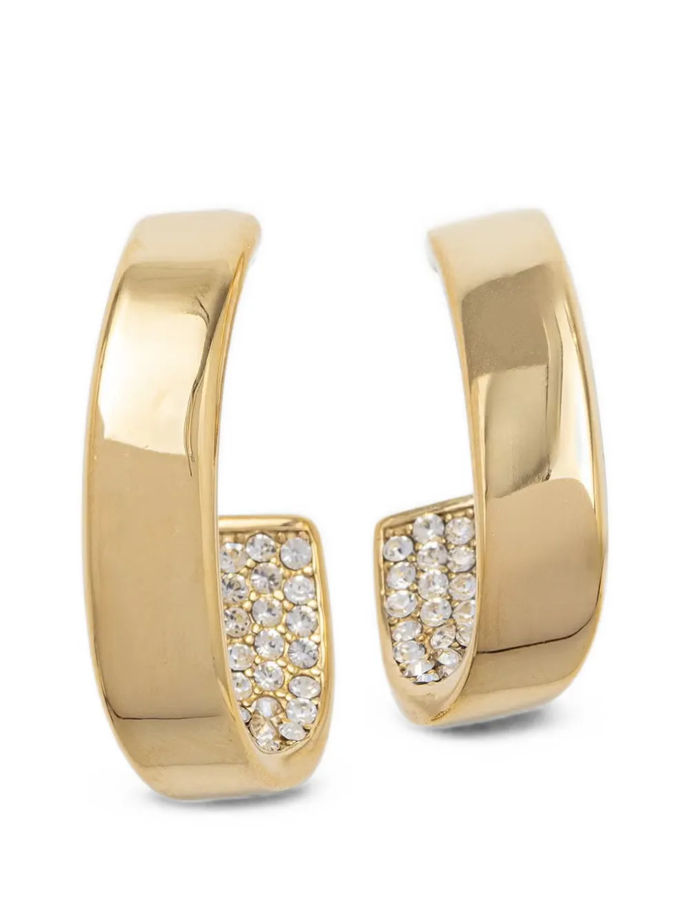 GUESS USA Madison crystal-embellished half-hoop earrings - Oro