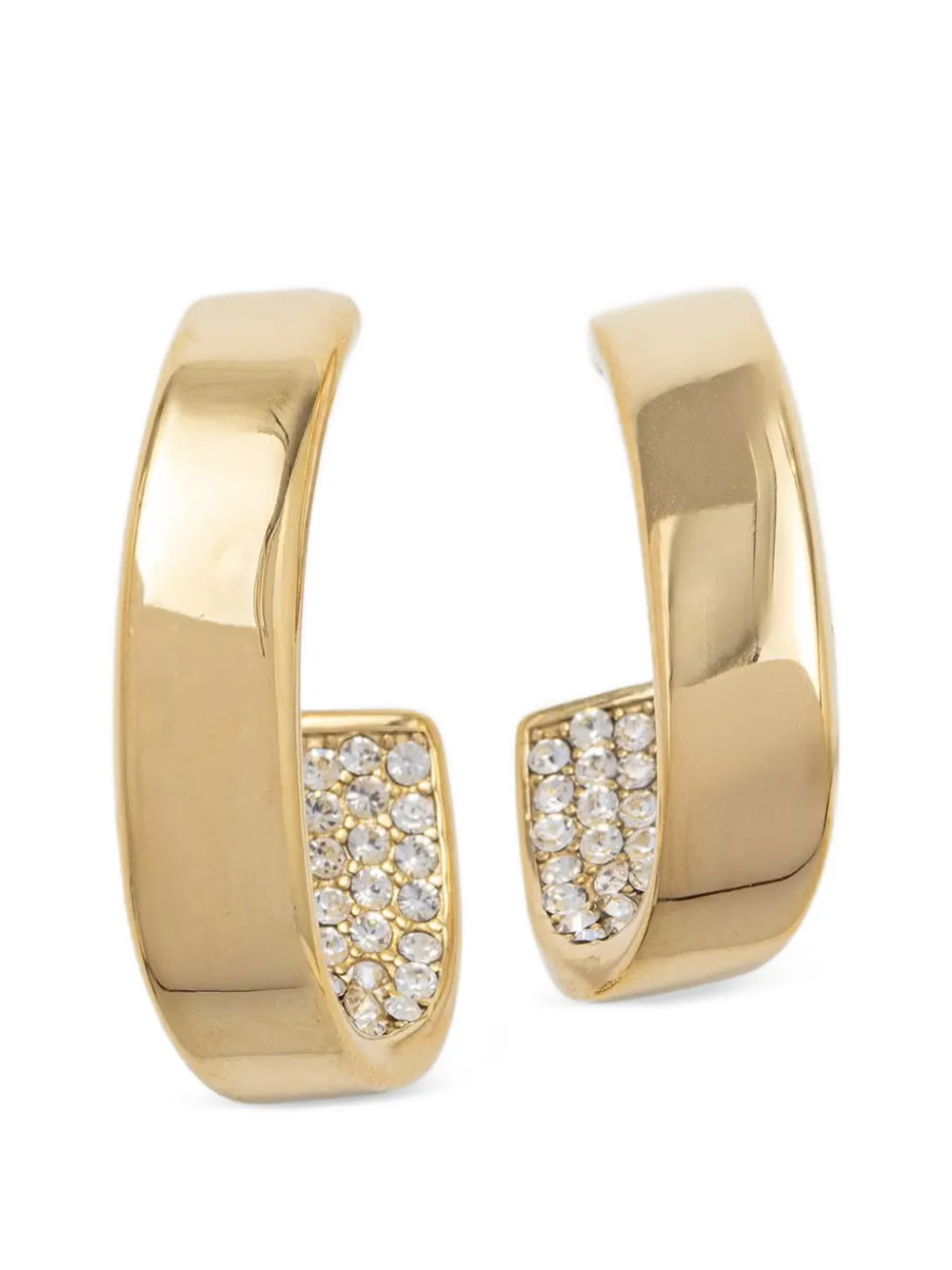 GUESS USA Madison crystal-embellished half-hoop earrings