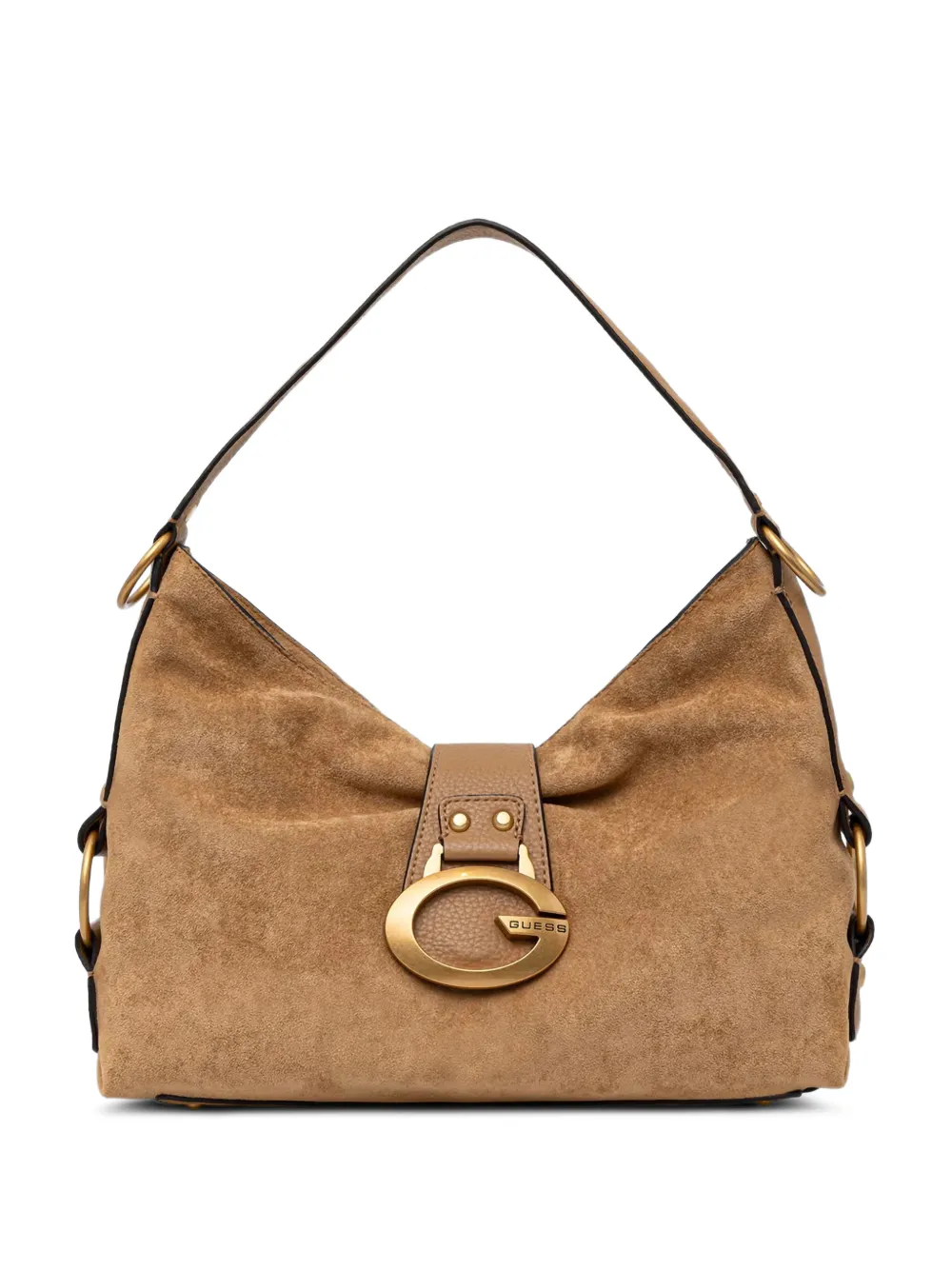 GUESS USA Camden logo-plaque suede tote bag - Braun