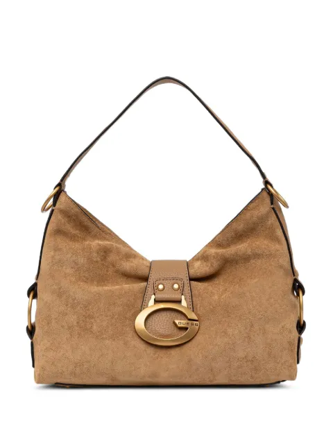 GUESS USA Camden logo-plaque suede tote bag
