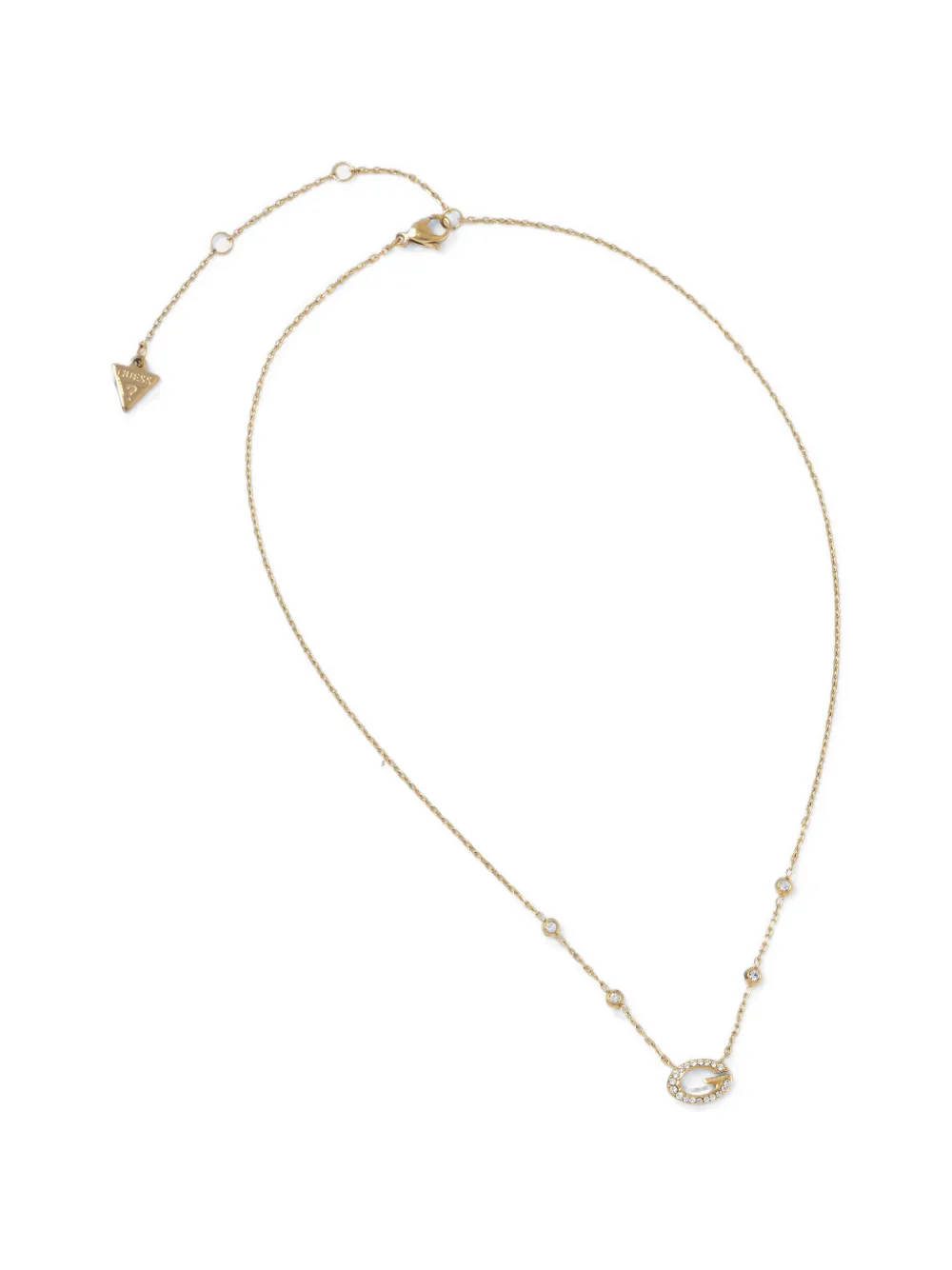 GUESS USA crystal-embellished G logo necklace - Oro