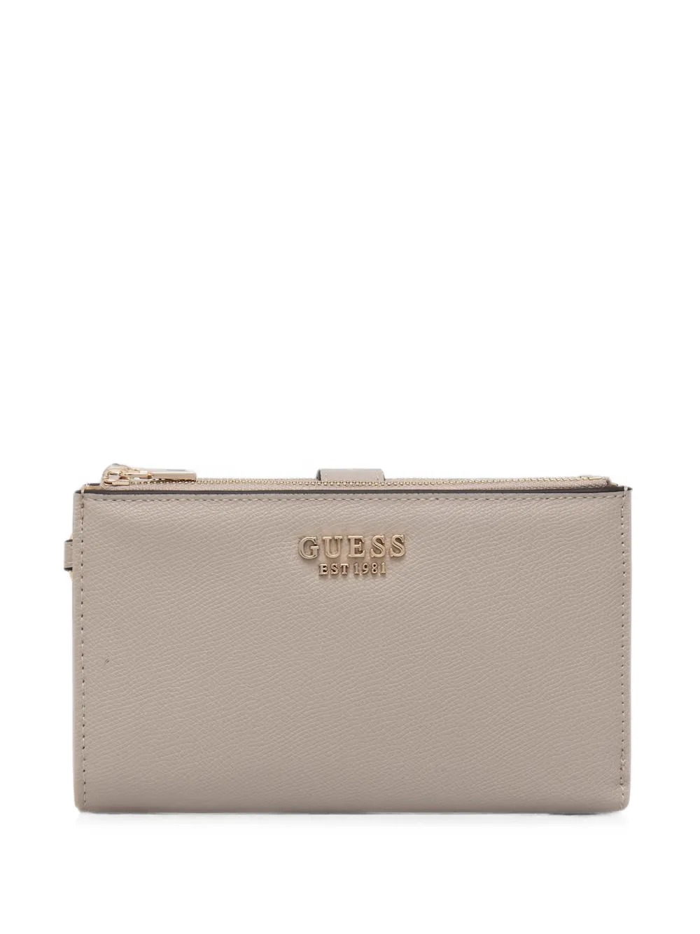 GUESS USA logo-plaque wristlet wallet - Toni neutri