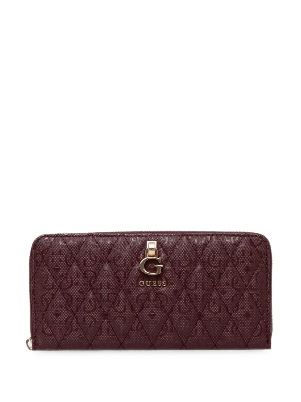 GUESS USA quilted monogram-embossed wallet - Rosso
