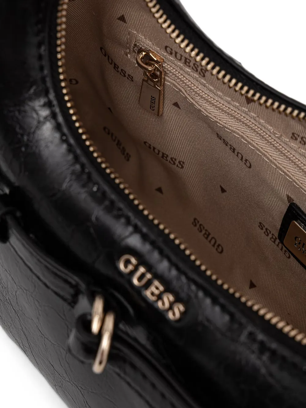 GUESS USA Taylor mini-shopper met gekreukte afwerking en gesp Zwart