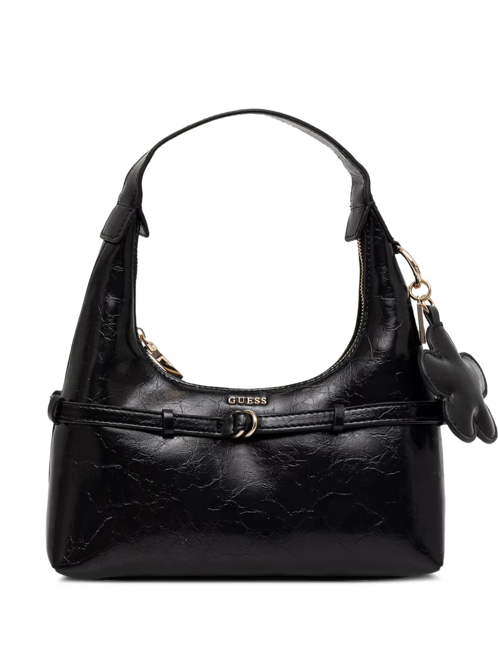GUESS USA mini Taylor crinkled-finish buckled tote bag - Schwarz