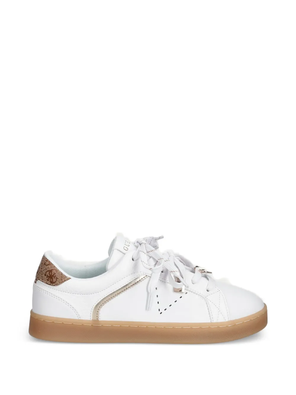 GUESS USA Jarding logo-print leather sneakers - Weiß