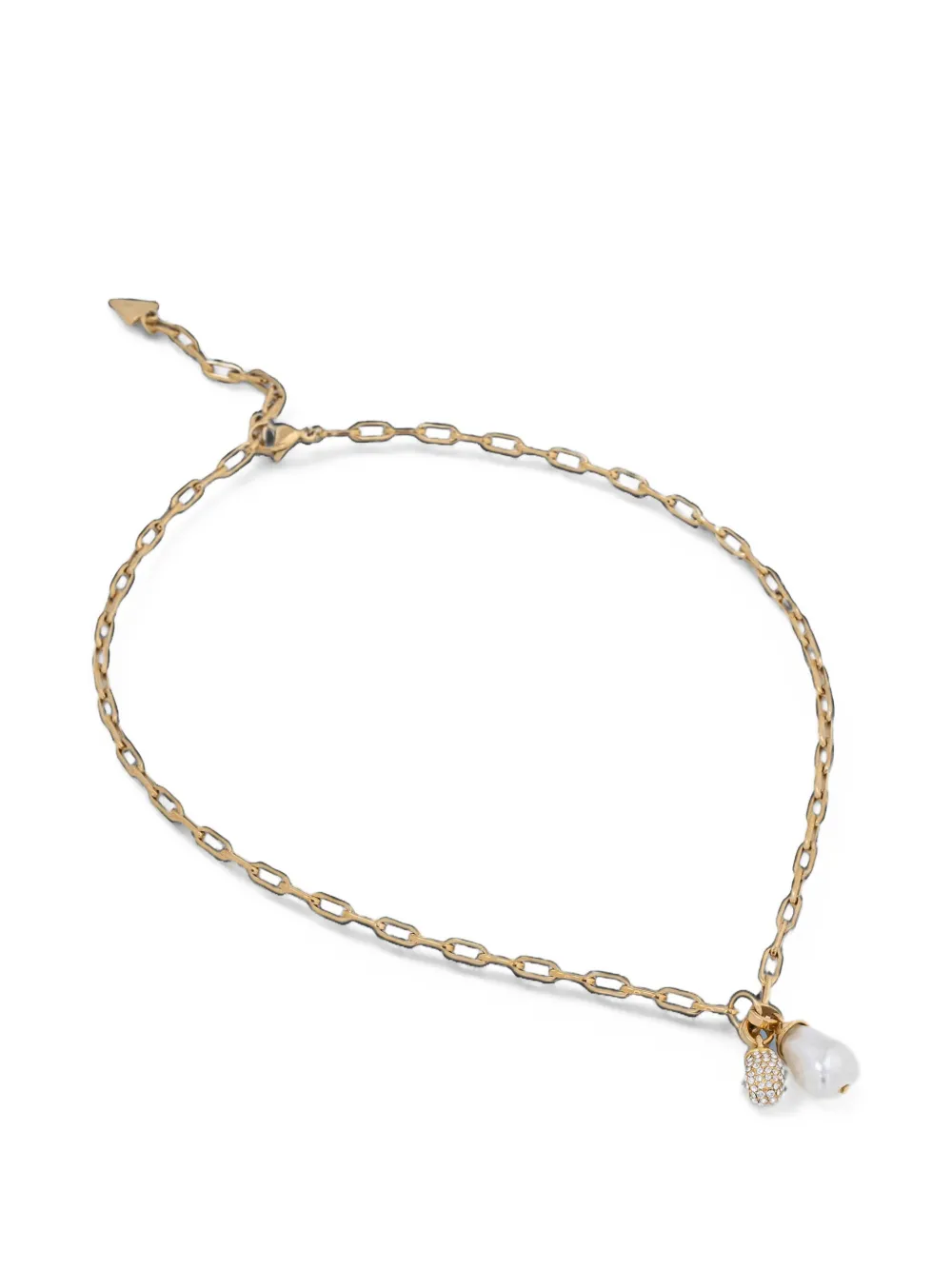 GUESS USA pearl-pendant cable-link necklace - Oro