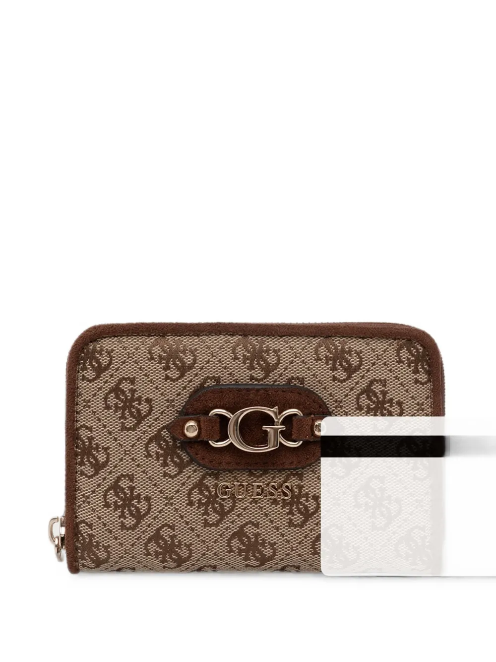 GUESS USA Samantha portemonnee met logo-print en rits Beige
