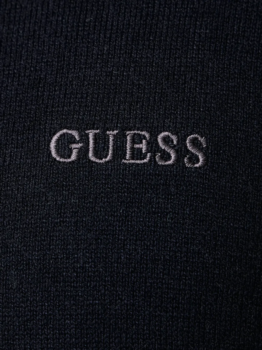 GUESS USA Trui met geborduurd logo en ronde hals Zwart