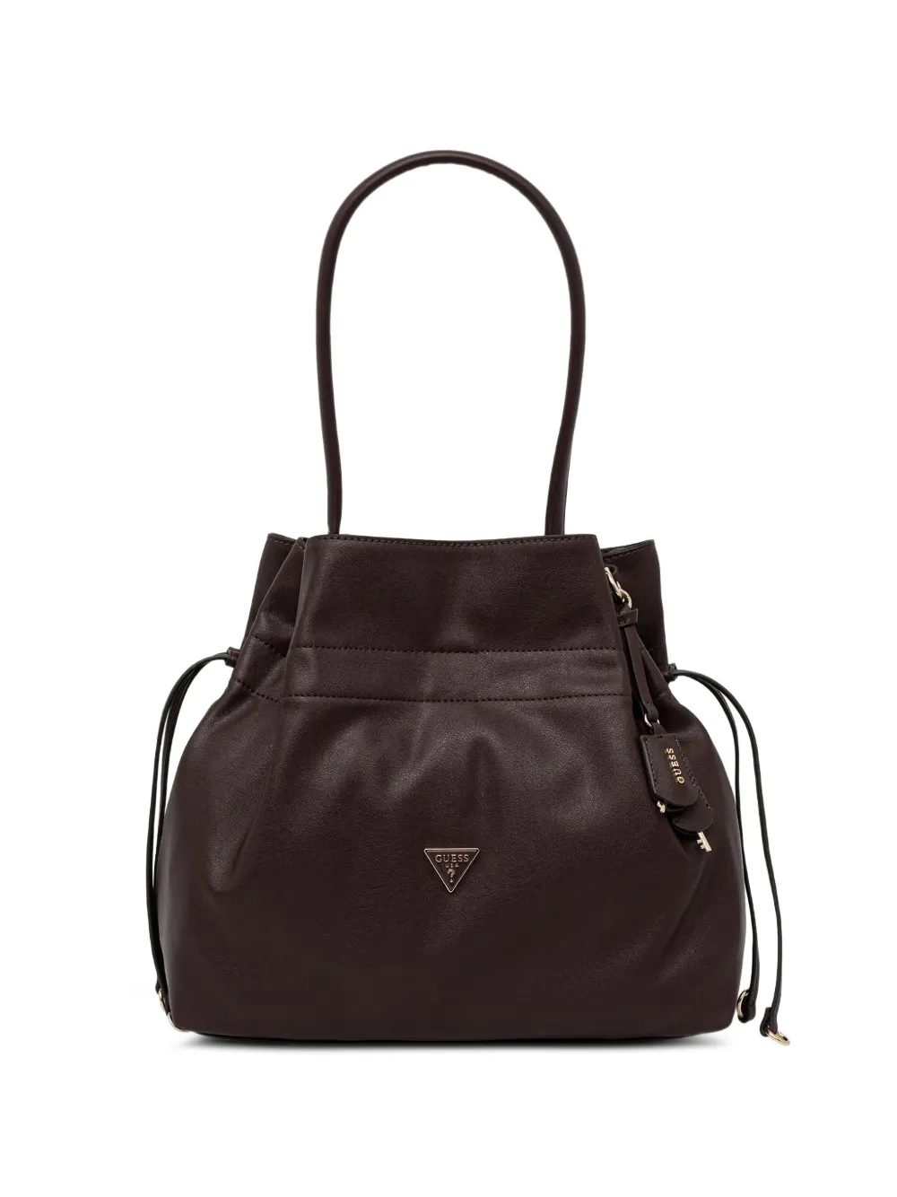 GUESS USA Karima drawstring logo-plaque tote bag - Braun