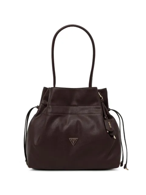 GUESS USA tote Karima con cordón y placa del logo