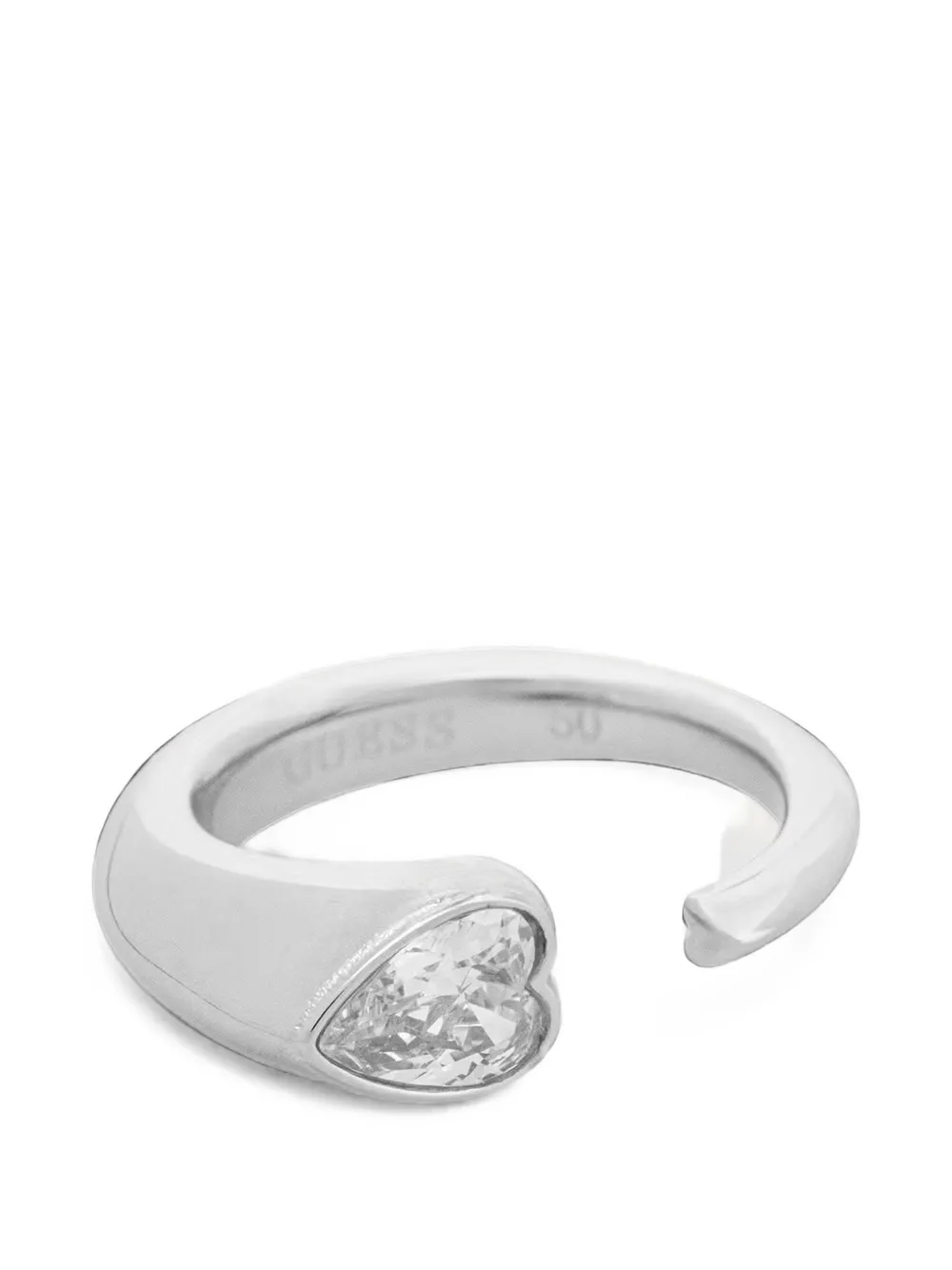 GUESS USA Crystal Love heart-motif ring - Argento