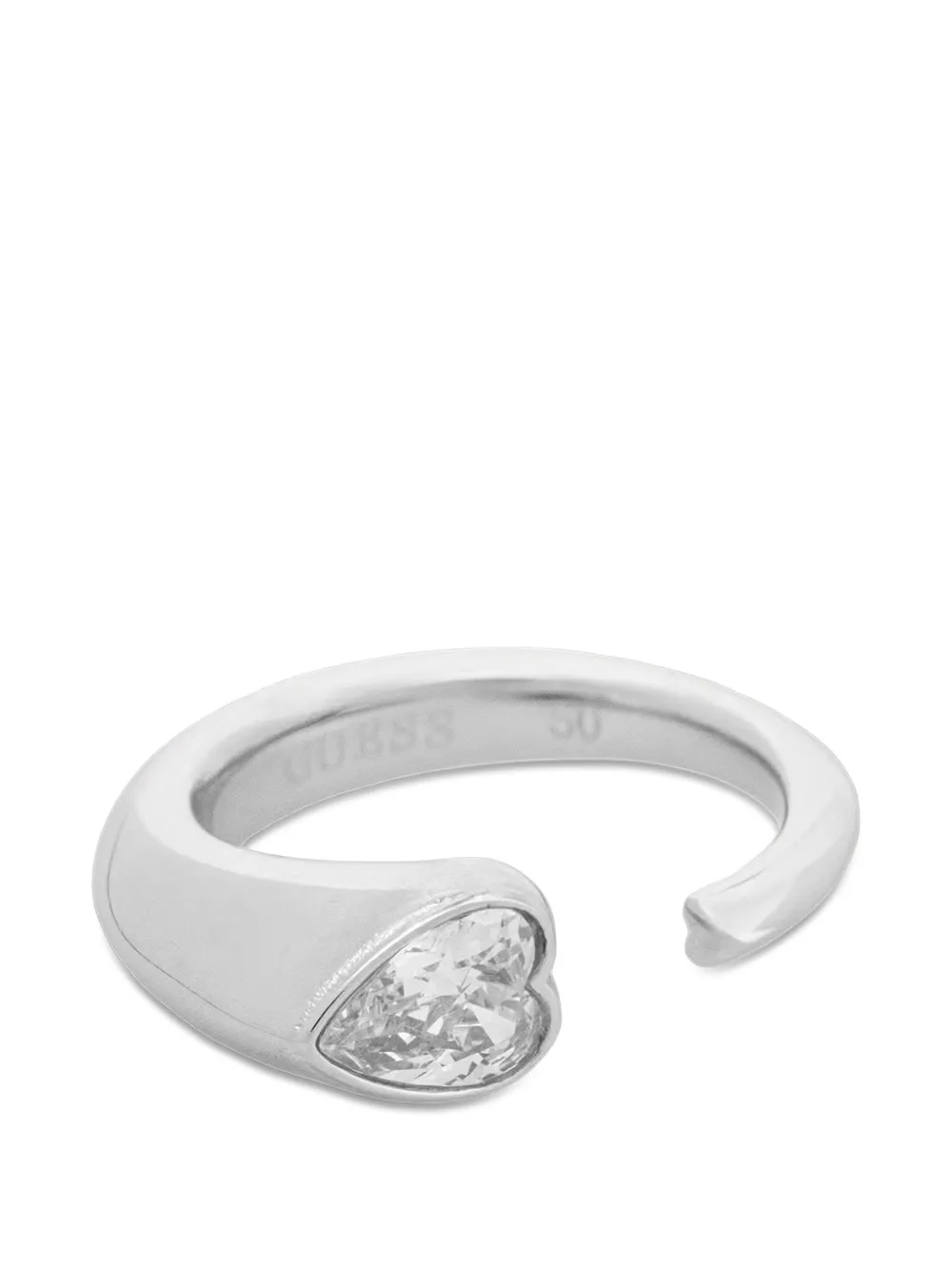 GUESS USA Crystal Love heart-motif ring - Argento