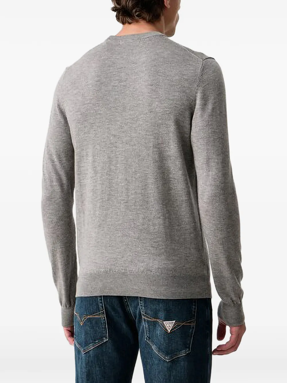 GUESS USA Trui met geborduurd logo en ronde hals Grijs