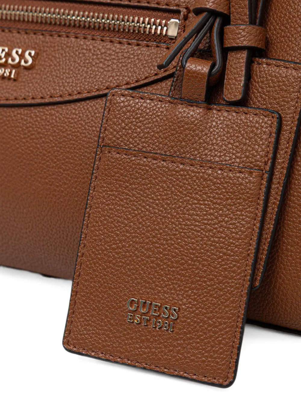 GUESS USA Antonia shopper met logo-plakkaat en korrelig effect Bruin