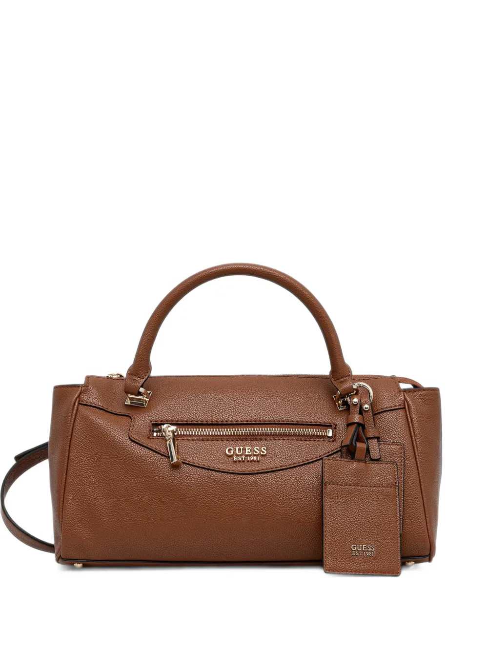 GUESS USA Antonia logo-plaque pebbled-effect tote bag - Braun