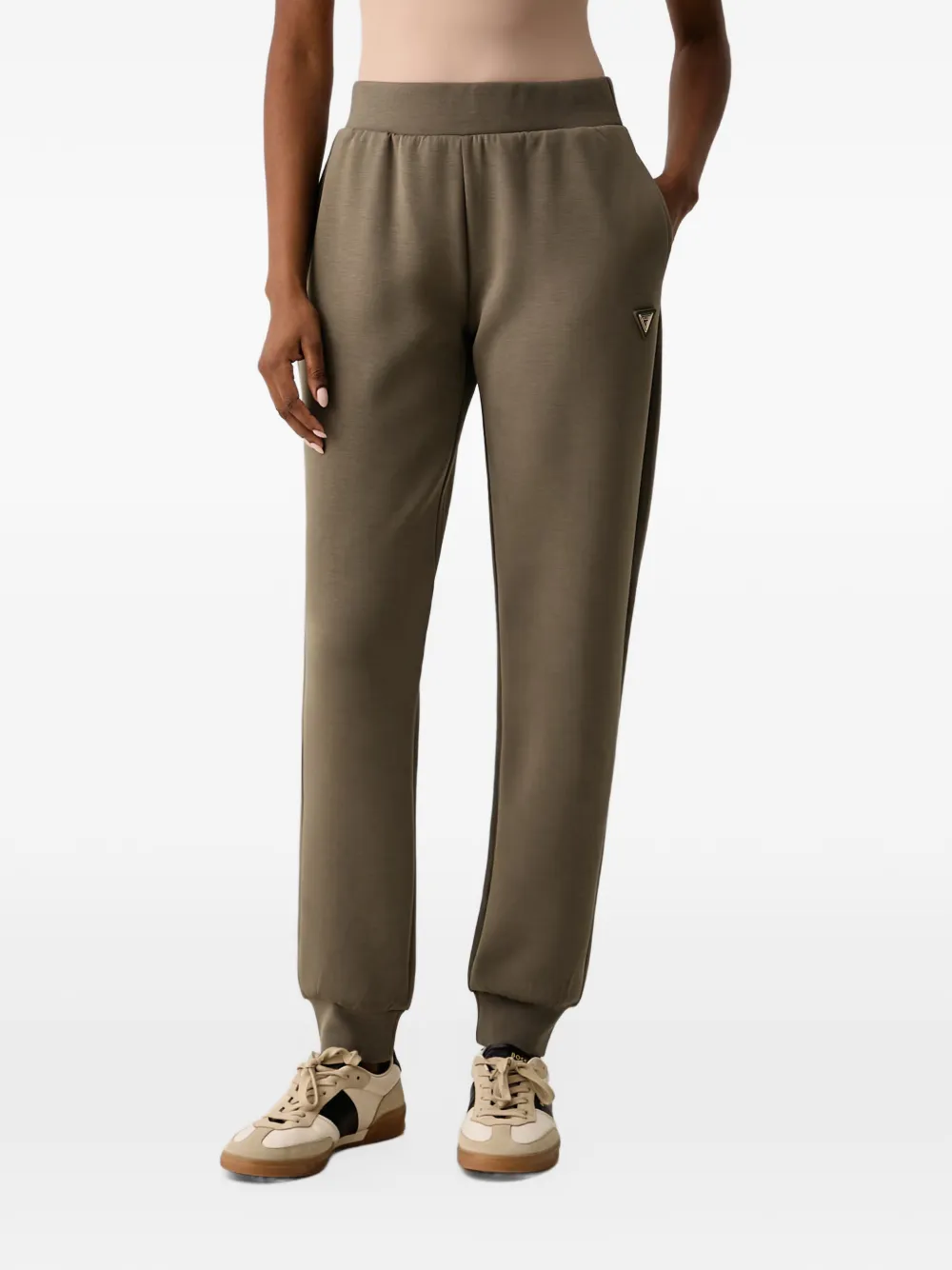 GUESS USA Olympe logo-plaque track pants - Verde