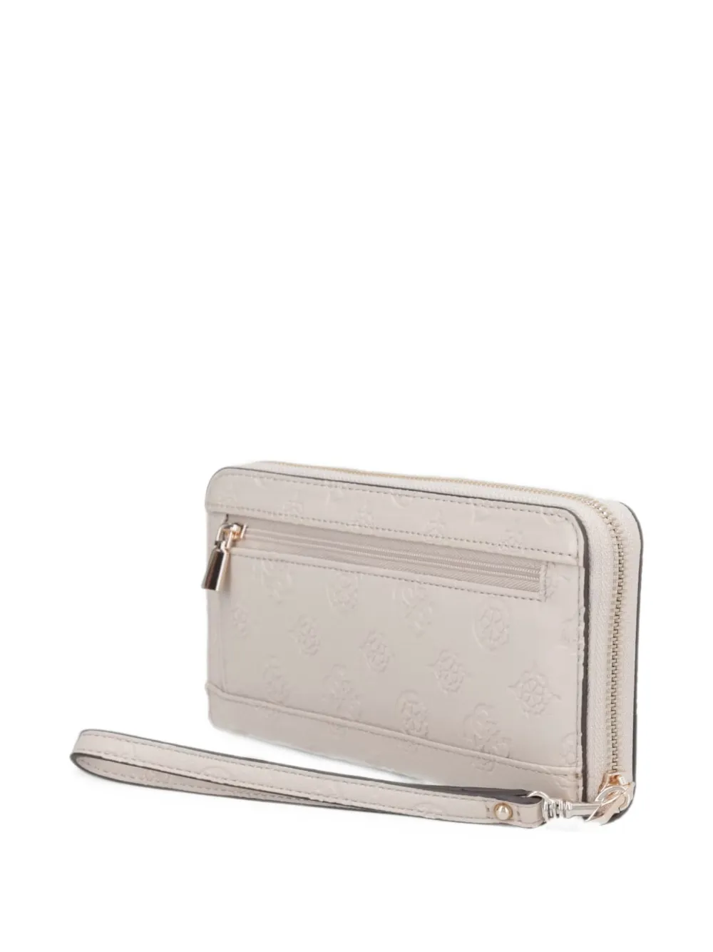 GUESS USA Carmella logo-debossed zip-around wallet Beige