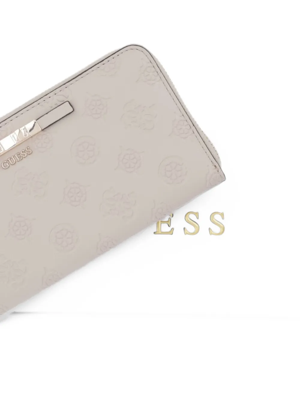 GUESS USA Carmella logo-debossed zip-around wallet Beige