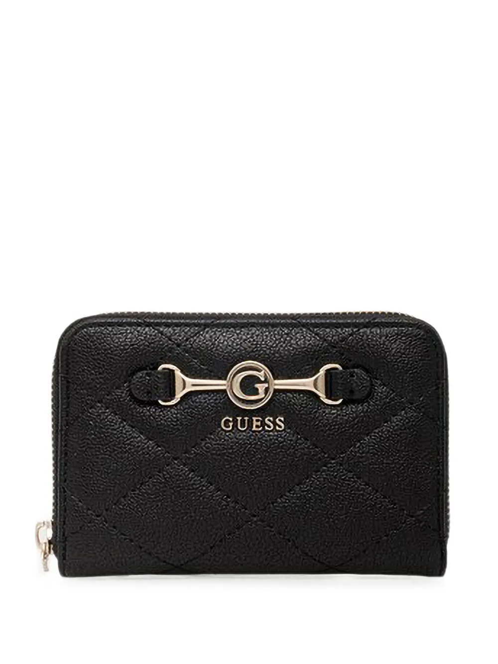 GUESS USA Frances quilted logo-plaque wallet - Nero