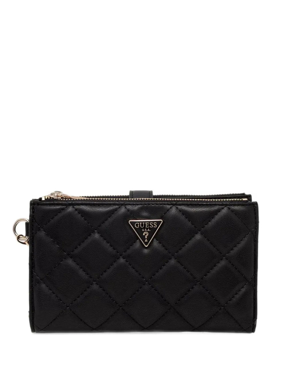 GUESS USA Juliet quilted logo-plaque wallet - Nero