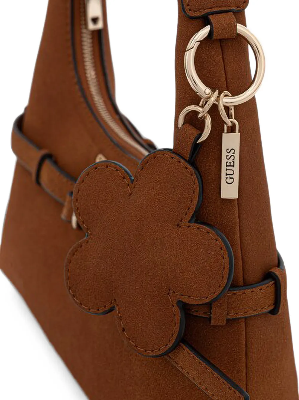 GUESS USA Taylor mini-shopper met gespdetail en bloembedel Bruin