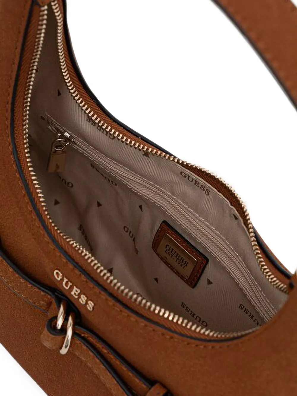 GUESS USA Taylor mini-shopper met gespdetail en bloembedel Bruin