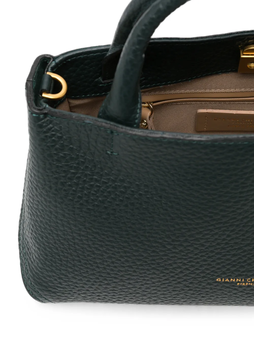 GIANNI CHIARINI Amal leren shopper met korrelstructuur Groen