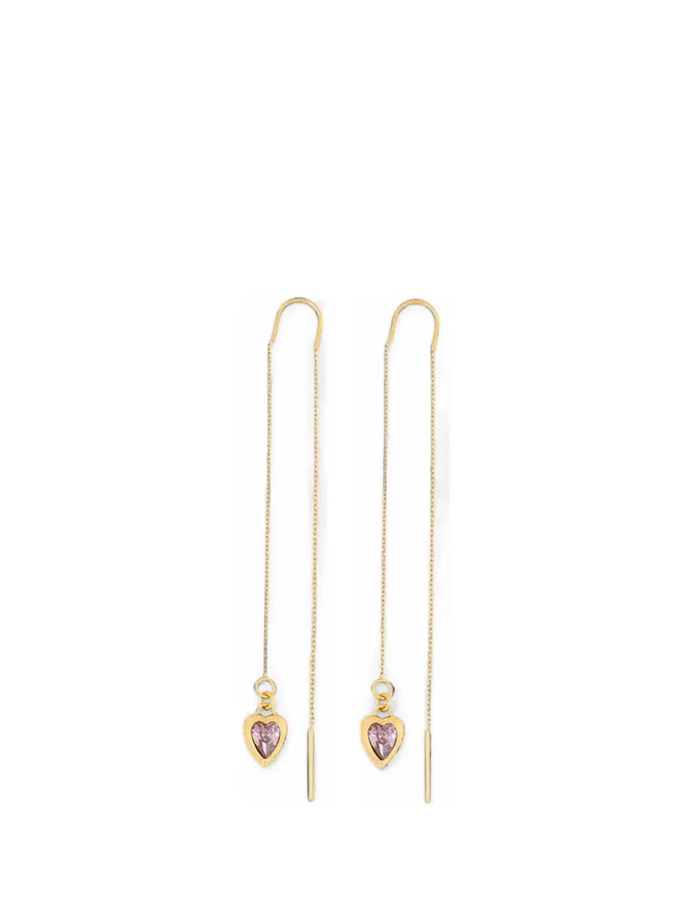GUESS USA heart-charm pull-through earrings - Or GUESS USA heart-charm pull-through earrings - Or