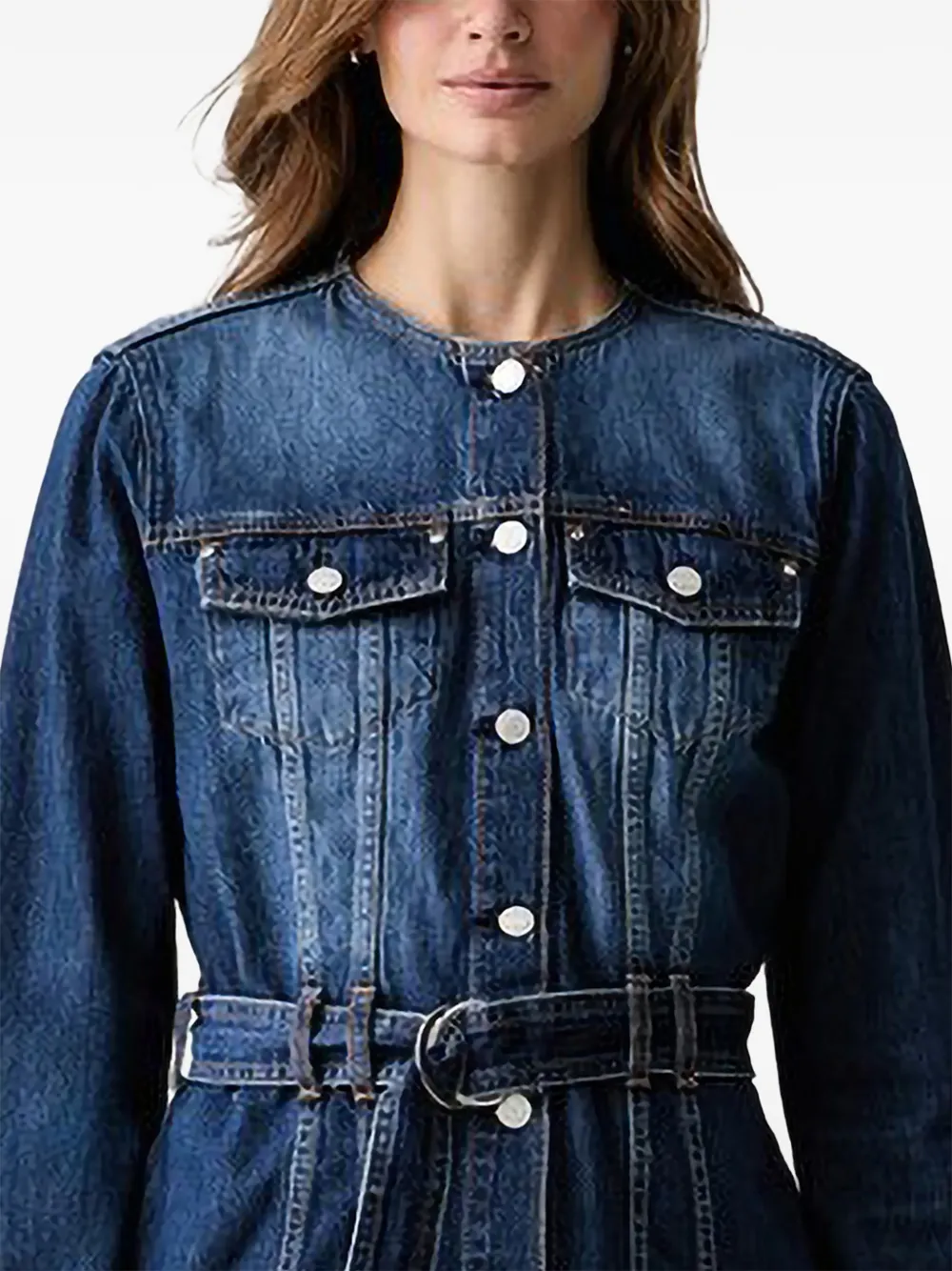 GUESS USA Yuna denim jack met ceintuur Blauw