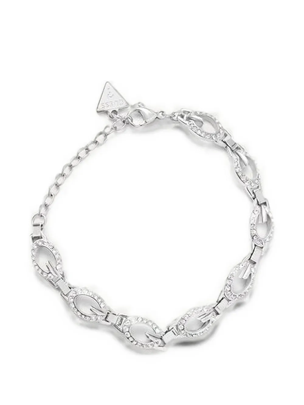 GUESS USA Camden crystal-embellished G-link bracelet - Argento