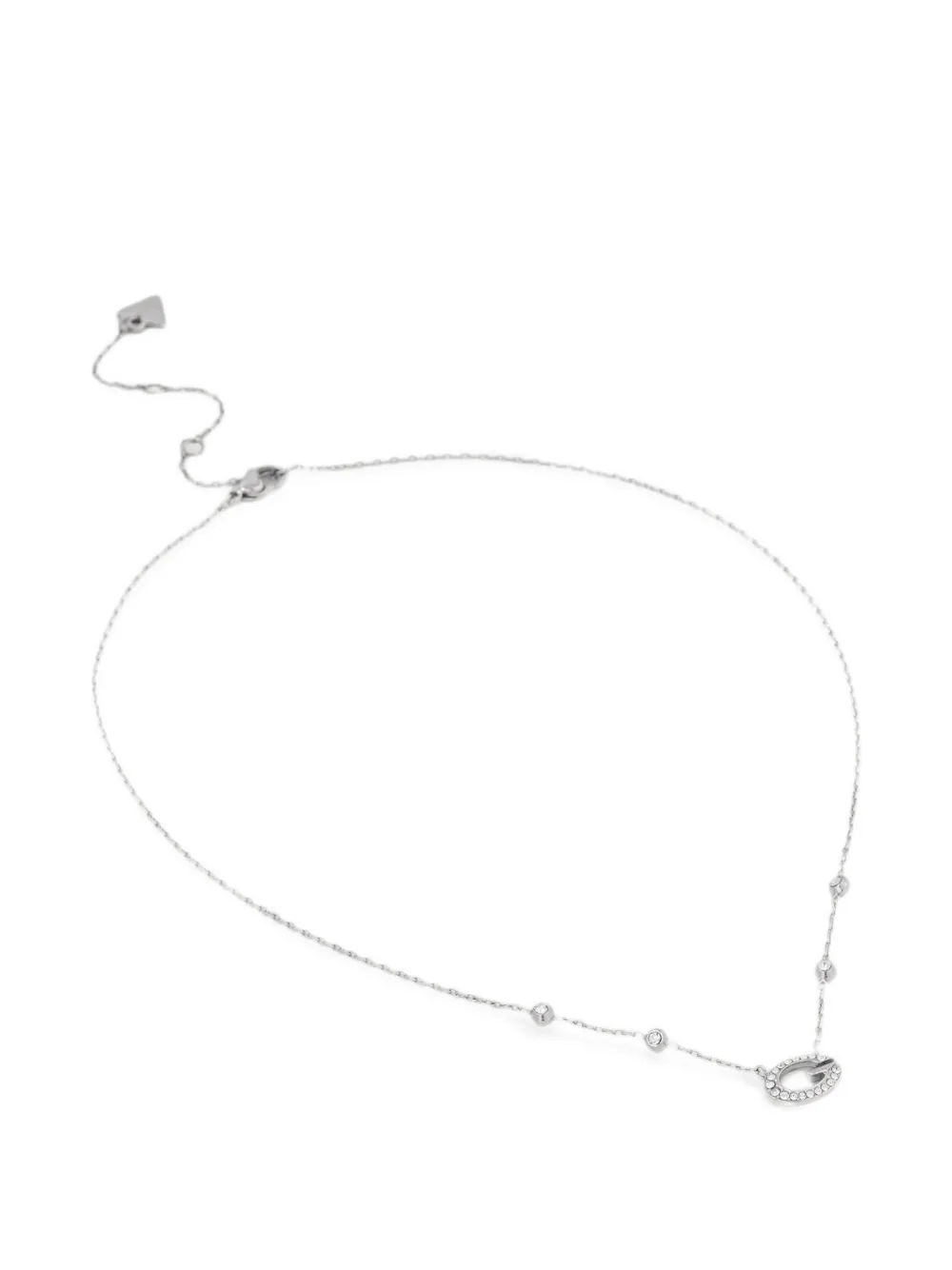 GUESS USA Camden crystal-embellished logo-pendant necklace - Argento