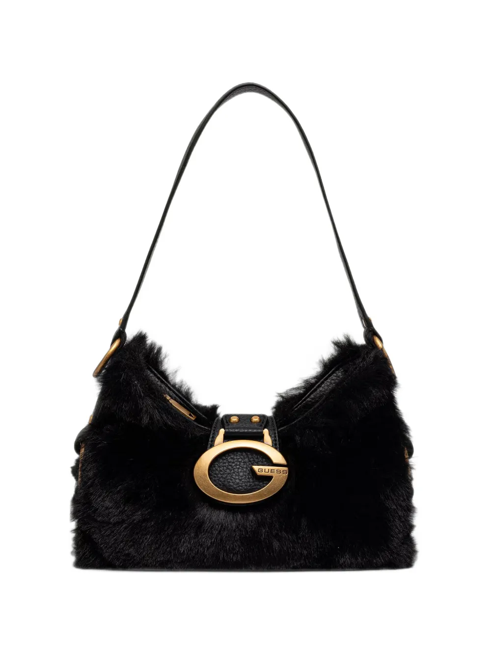 GUESS USA Camden mini faux fur shoulder bag - Schwarz