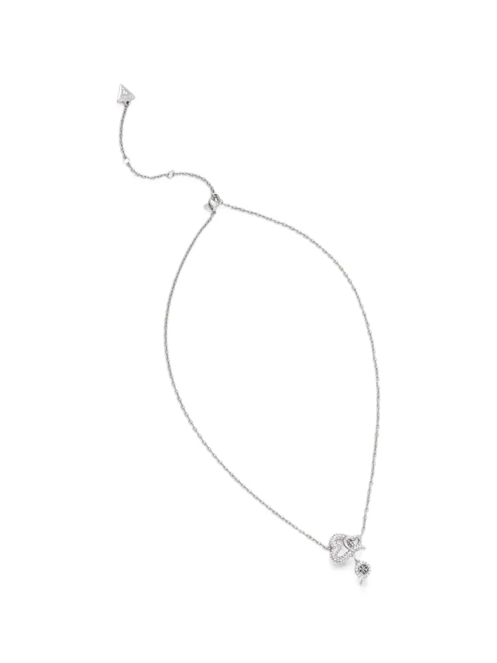 GUESS USA Love Bites crystal-embellished heart necklace - Argento