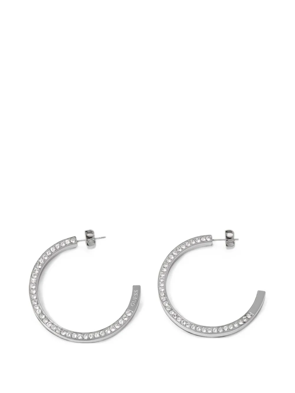 GUESS USA silver crystal hoop earrings - Silber
