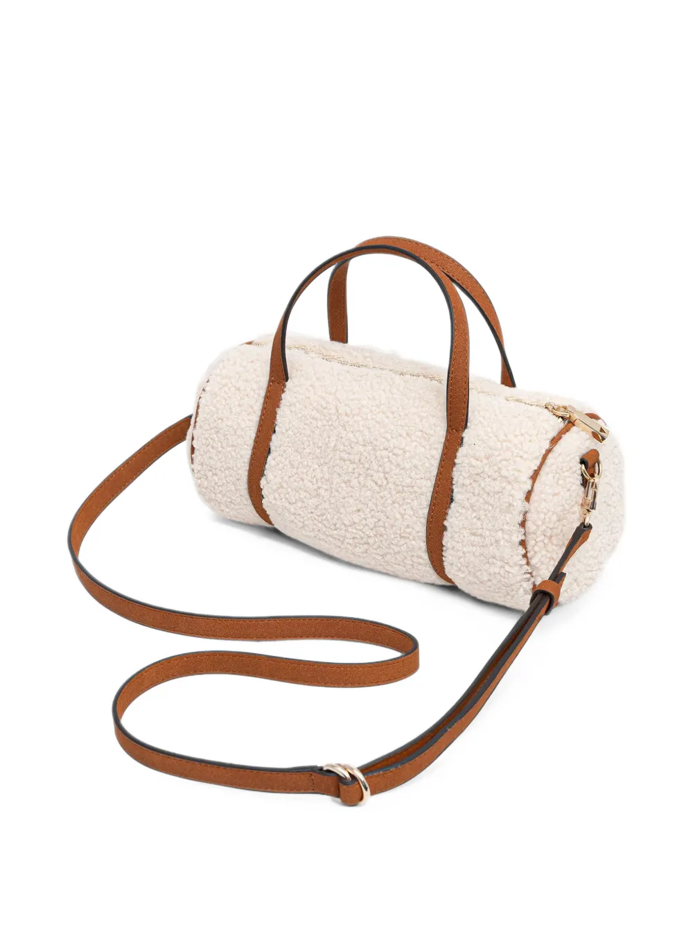GUESS USA Taylor tonvormige tas van imitatielamswol Beige